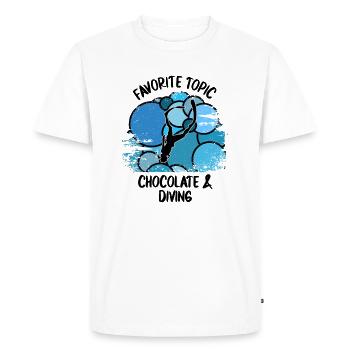 Plongeurs Plongée sous-marine Plongée sous-marine Plongée sous-marine - T-shirt Premium bio Homme - blanc - Devant - Nico (187cm)