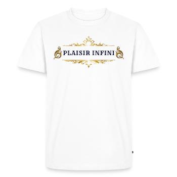 PLAISIR INFINI (1) - T-shirt Premium bio Homme - blanc - Devant - Nico (187cm)
