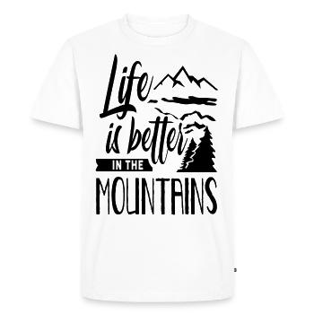 Life is better in the mountains mountains mountain - Men's Premium Organic T-Shirt - white - Front - Nico (187cm)