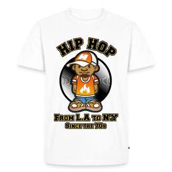 HIP HOP - T-shirt Premium bio Homme - blanc - Devant - Nico (187cm)
