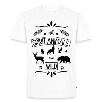 Tous les animaux spirituels sont des animaux spirituels sauvages - T-shirt Premium bio Homme - blanc - Devant - Nico (187cm)