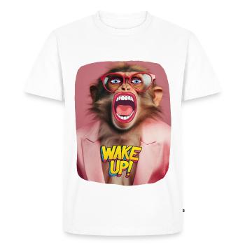 Wake up call - Men's Premium Organic T-Shirt - white - Front - Nico (187cm)