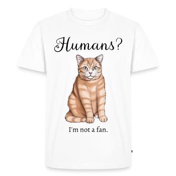 Les chats et les humains - T-shirt Premium bio Homme - blanc - Devant - Nico (187cm)