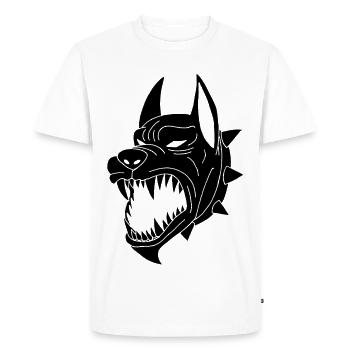 Black Dog of the Underworld - Men's Premium Organic T-Shirt - white - Front - Nico (187cm)