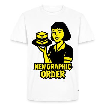 Nouvel ordre graphique #1 - T-shirt Premium bio Homme - blanc - Devant - Nico (187cm)