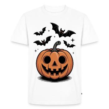 Scary pumpkin head with laughing face - Men's Premium Organic T-Shirt - white - Front - Nico (187cm)
