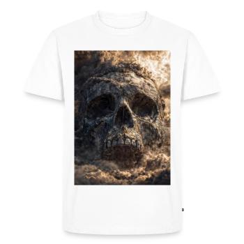 Skull in Storm Clouds - Men's Premium Organic T-Shirt - white - Front - Nico (187cm)