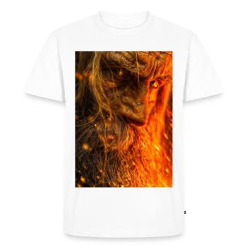 Portrait du guerrier de la braise ardente - T-shirt Premium bio Homme - blanc - Devant - Nico (187cm)