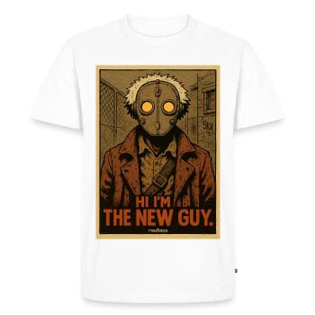 Hi I'm the New One – Masked Figure - Men's Premium Organic T-Shirt - white - Front - Nico (187cm)