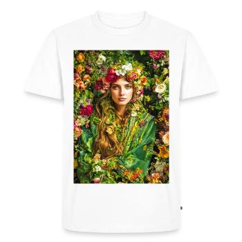 Couronne florale de floraison printanière - T-shirt Premium bio Homme - blanc - Devant - Nico (187cm)