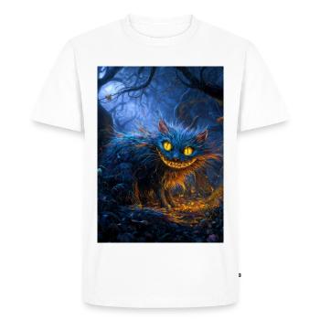 Chat bleu du Cheshire au clair de lune - T-shirt Premium bio Homme - blanc - Devant - Nico (187cm)