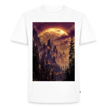 Sommet ardent au crépuscule - T-shirt Premium bio Homme - blanc - Devant - Nico (187cm)