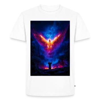 Ascension du Phénix sur l’Abîme ardent - T-shirt Premium bio Homme - blanc - Devant - Nico (187cm)