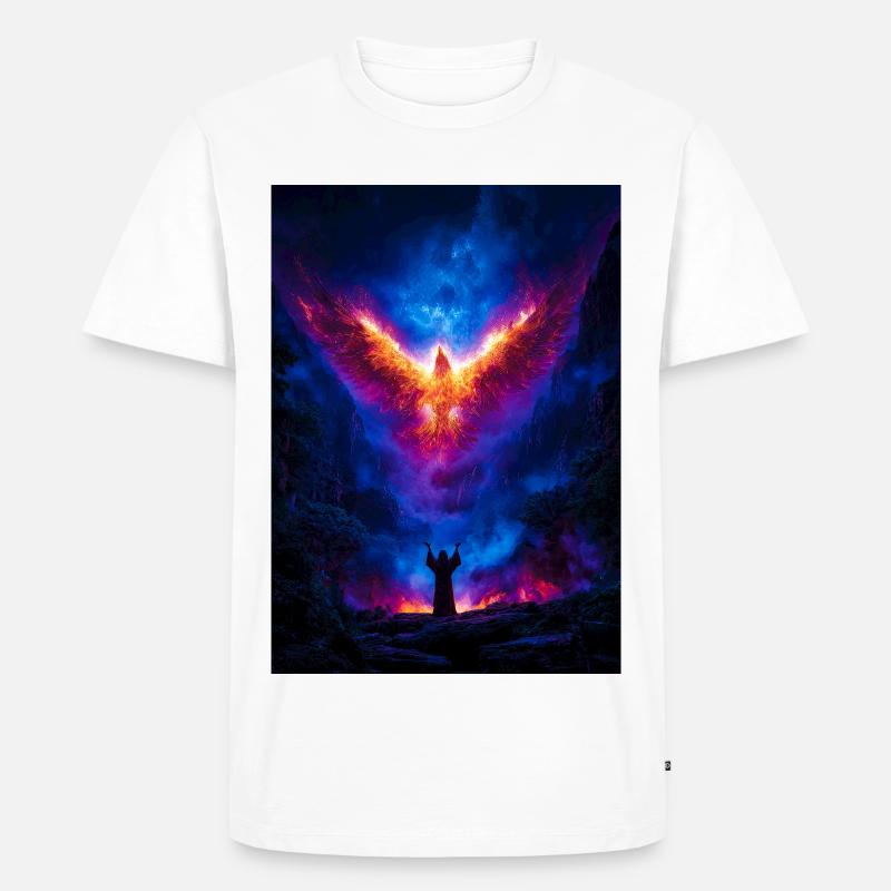 Phönix-Aufstieg über den feurigen Abgrund - Männer Premium Bio T-Shirt - Weiß