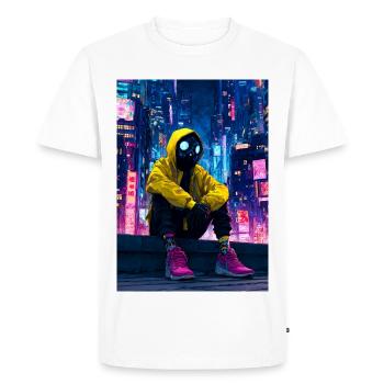 Neon City Masked Rider - Men's Premium Organic T-Shirt - white - Front - Nico (187cm)