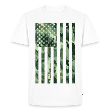 Drapeau des États-Unis Camo Camouflage Armée Militaire - T-shirt Premium bio Homme - blanc - Devant - Nico (187cm)