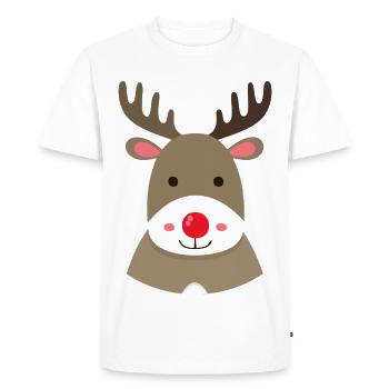 Motif de dessin animé Rudolph Renne - T-shirt Premium bio Homme - blanc - Devant - Nico (187cm)