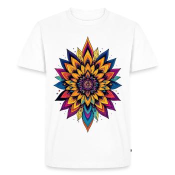 Étoile fleur colorée de mandala de fleurs LSD - T-shirt Premium bio Homme - blanc - Devant - Nico (187cm)