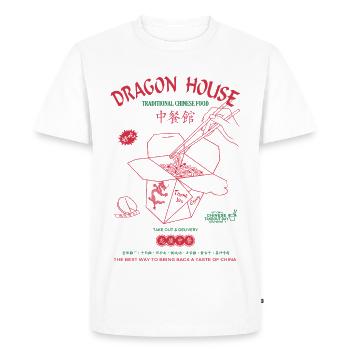 Dragon House Cuisine Chinoise  - T-shirt Premium bio Homme - blanc - Devant - Nico (187cm)