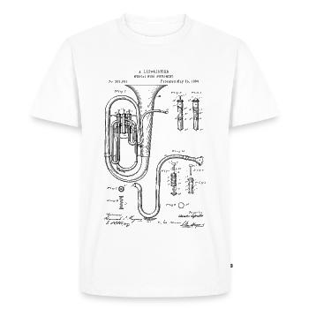 Concerto breveté pour tuba technique rétro vintage - T-shirt Premium bio Homme - blanc - Devant - Nico (187cm)
