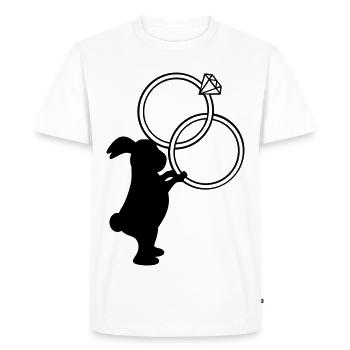 Wedding Rings Wedding Bunny - Men's Premium Organic T-Shirt - white - Front - Nico (187cm)