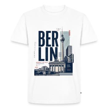 Berlin Skyline Collection - T-shirt Premium bio Homme - blanc - Devant - Nico (187cm)