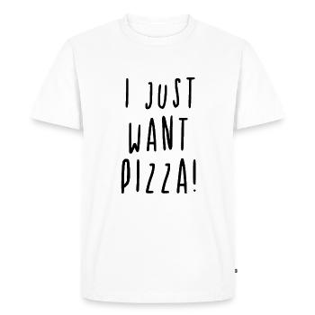 Pizza, pizzeria, pizza love, pizza - T-shirt Premium bio Homme - blanc - Devant - Nico (187cm)