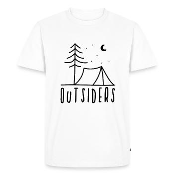 Camping, camping, outsiders, plein air, voyage - T-shirt Premium bio Homme - blanc - Devant - Nico (187cm)