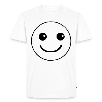 Emoji satisfait croquis noir - T-shirt Premium bio Homme - blanc - Devant - Nico (187cm)