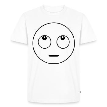 Emoji yeux roulants croquis noir - T-shirt Premium bio Homme - blanc - Devant - Nico (187cm)