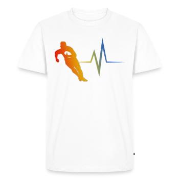 Rugby - Men's Premium Organic T-Shirt - white - Front - Nico (187cm)