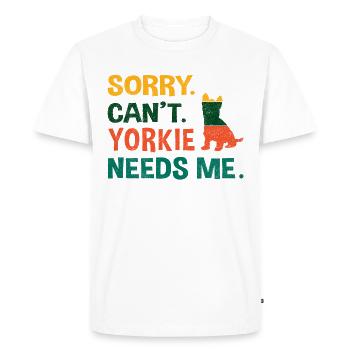 Pardon. Ne. Yorkie a besoin de moi. - T-shirt Premium bio Homme - blanc - Devant - Nico (187cm)