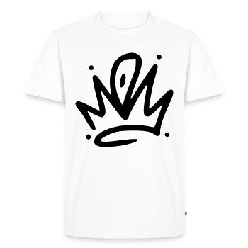 Emoji crown crowns sketch black - Men's Premium Organic T-Shirt - white - Front - Nico (187cm)