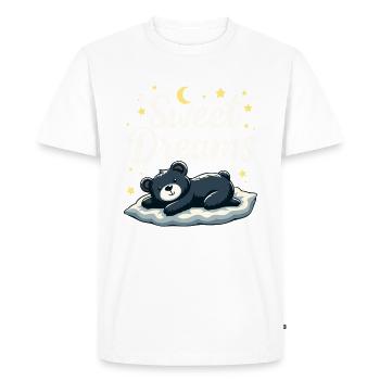 Teddy Bear Sweet Dreams Chemise de nuit officielle - T-shirt Premium bio Homme - blanc - Devant - Nico (187cm)