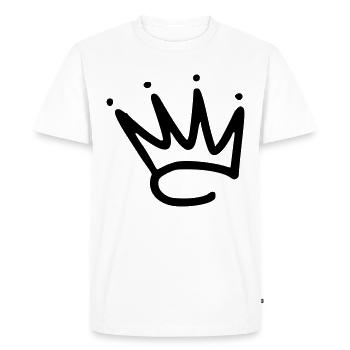 Emoji crown crowns sketch black - Men's Premium Organic T-Shirt - white - Front - Nico (187cm)