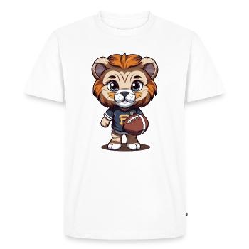 Mascotte d’animal de football américain Lion mignon - T-shirt Premium bio Homme - blanc - Devant - Nico (187cm)
