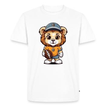 Mascotte d’animal de football américain Lion mignon - T-shirt Premium bio Homme - blanc - Devant - Nico (187cm)
