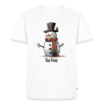 Bonhomme de neige drôle Stay Frosty - T-shirt Premium bio Homme - blanc - Devant - Nico (187cm)