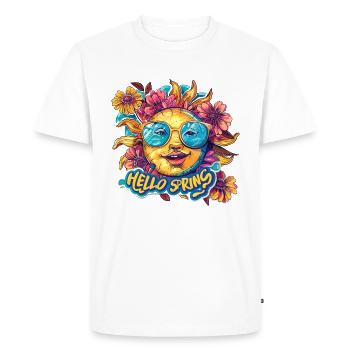 Hello Spring Hello Spring Sun Flowers - Men's Premium Organic T-Shirt - white - Front - Nico (187cm)