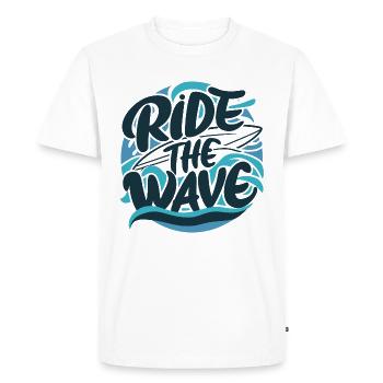 Surfez sur la vague Surf Surf Surf Vacances d’été - T-shirt Premium bio Homme - blanc - Devant - Nico (187cm)