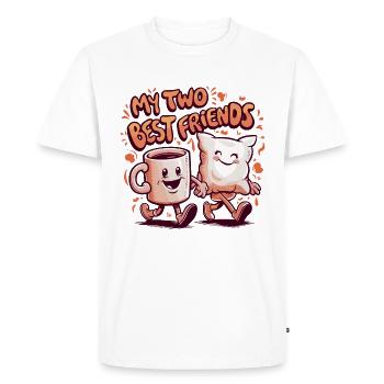 Coffee Mug and Pillow My Two Best Friends - Men's Premium Organic T-Shirt - white - Front - Nico (187cm)