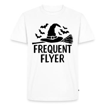 Halloween Saying Quote Frequent Flyer - Men's Premium Organic T-Shirt - white - Front - Nico (187cm)