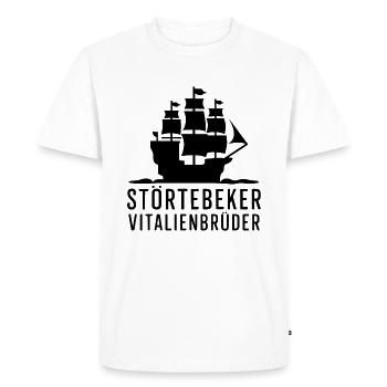 Störtebeker Störtebecker Victual Brothers Pirates - Men's Premium Organic T-Shirt - white - Front - Nico (187cm)