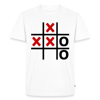 TIC TAC TOE Field Retro - Men's Premium Organic T-Shirt - white - Front - Nico (187cm)