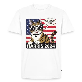 Cat Ladies For Harris 2024 USA America - Men's Premium Organic T-Shirt - white - Front - Nico (187cm)