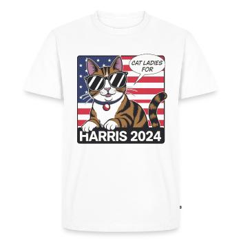Cat Ladies For Kamala Harris 2024 USA America - Men's Premium Organic T-Shirt - white - Front - Nico (187cm)