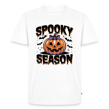 Citrouille d’Halloween, saison effrayante - T-shirt Premium bio Homme - blanc - Devant - Nico (187cm)