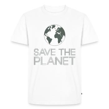 Militants écologistes de Save the Planet Earth - T-shirt Premium bio Homme - blanc - Devant - Nico (187cm)