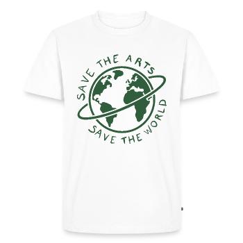 Sauvez les arts Sauvez le monde Militant écologiste de la Terre - T-shirt Premium bio Homme - blanc - Devant - Nico (187cm)