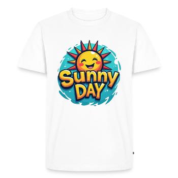 Sunny Day Sun Summer Holiday - Men's Premium Organic T-Shirt - white - Front - Nico (187cm)